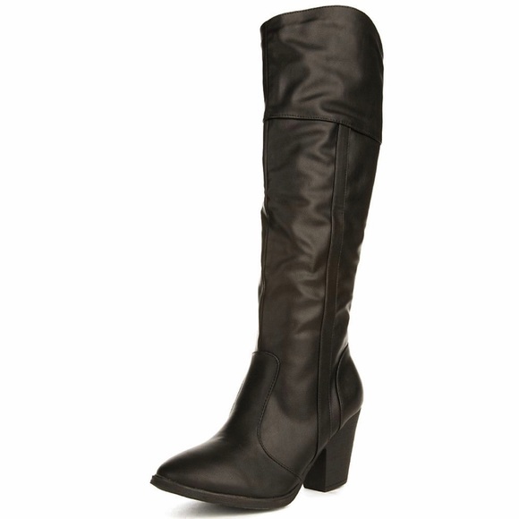 vegan heeled riding boots - Picture 2 of 5